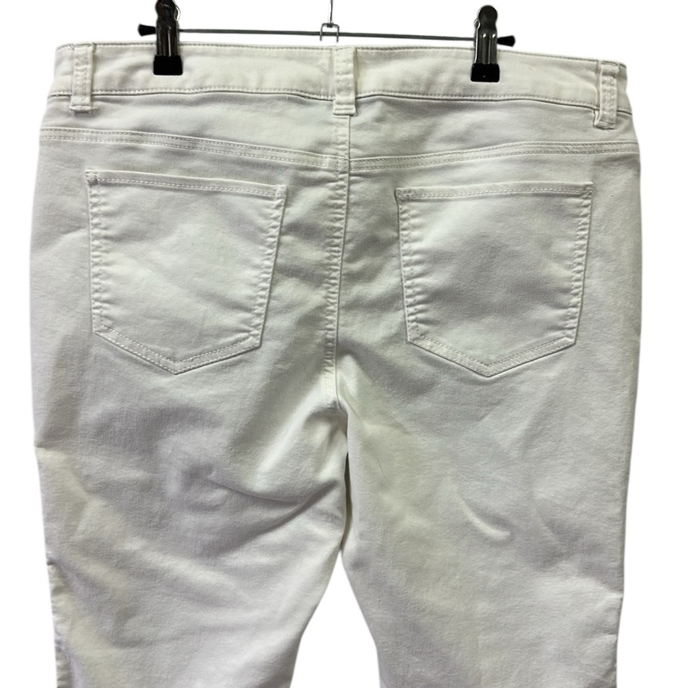 Style & Co White Stretch Denim Mid Rise Cropped Capri Jeans Womens Petite 14 - Picture 4 of 6